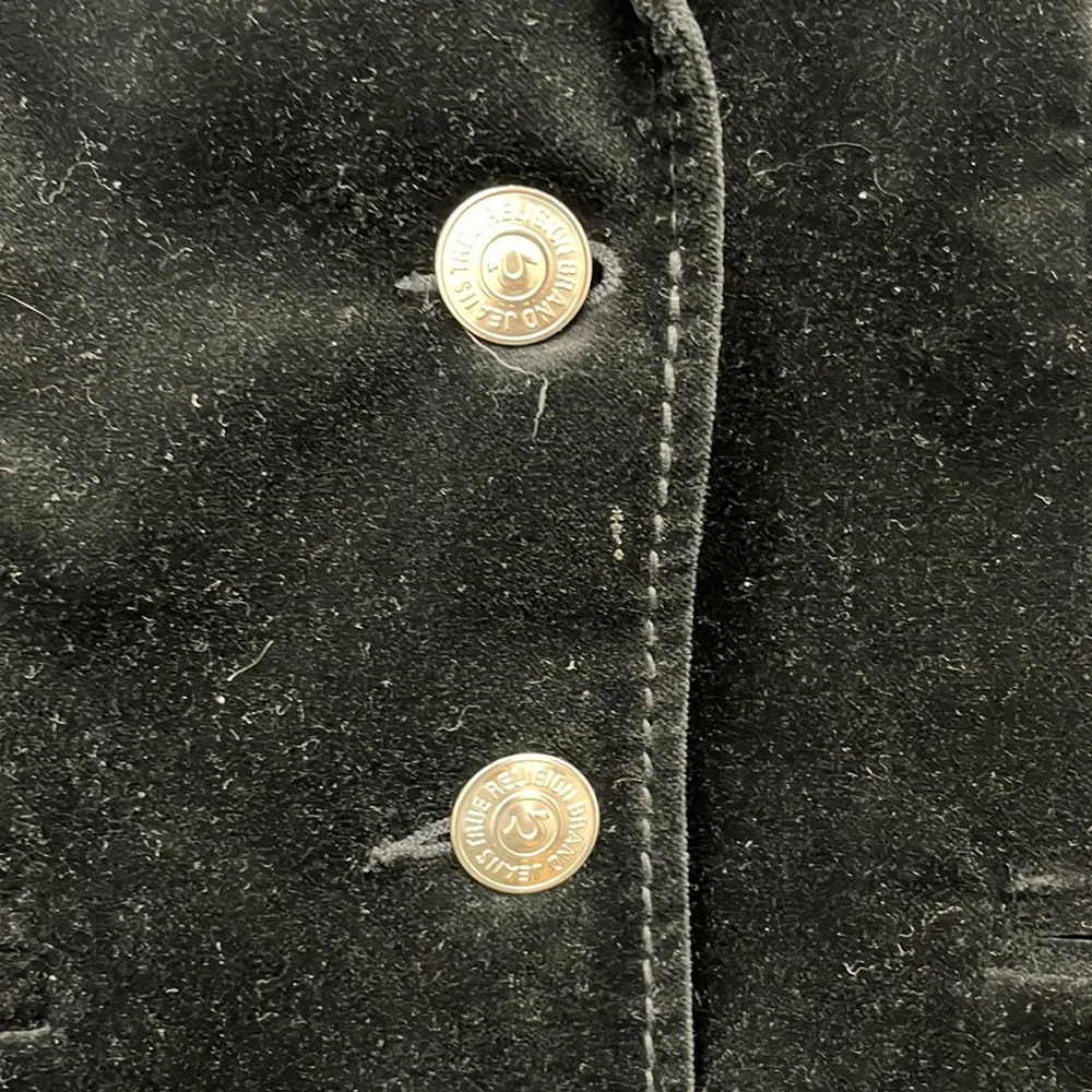 EUC True Religion Embroidered Back Velour Blazer - Picture 3 of 7